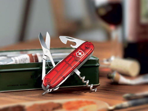 Нож перочинный VICTORINOX Climber, 91 мм, 14 функций, полупрозрачный красный