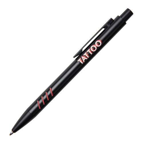 Ручка шариковая с грип-вставками TATTOO (черный, красный)