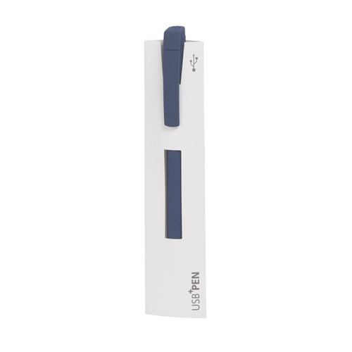 Ручка с флеш-картой USB 16GB «TURNUSsoftgrip M», темно-синий
