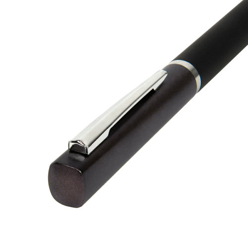 Ручка шариковая M1, пластик, металл, покрытие soft touch (серый, черный)
