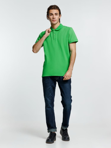 Рубашка поло мужская Virma Premium, зеленое яблоко