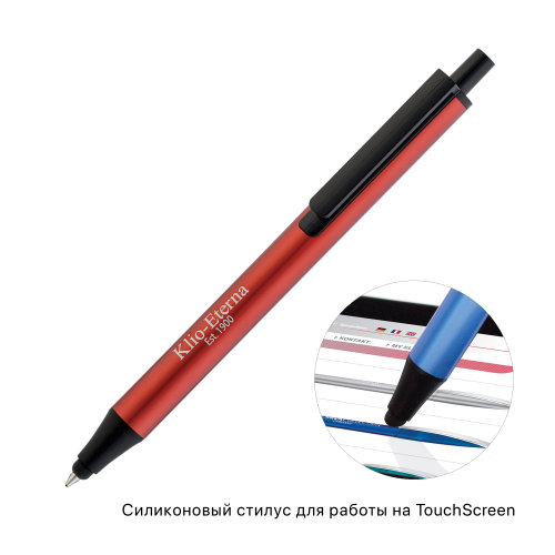 Ручка шариковая со стилусом FLUTE TOUCH, красный