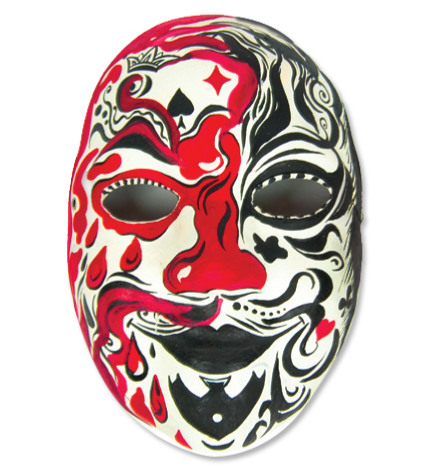 Набор для раскраски "МАСКА": маска, кисть, краски 6 шт., резинка (некрашеный картон)