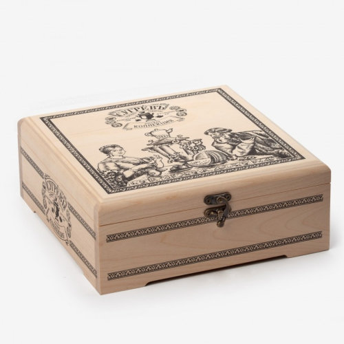 Подарочный набор с логотипом Сугревъ в деревянной коробке, коллекция из 9 чаёв (разные цвета)