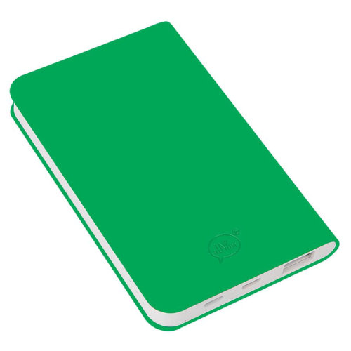 Универсальный аккумулятор "Silki" (5000mAh),зеленый, 7,5х12,1х1,1см, искусственная кожа,плас (зеленый)