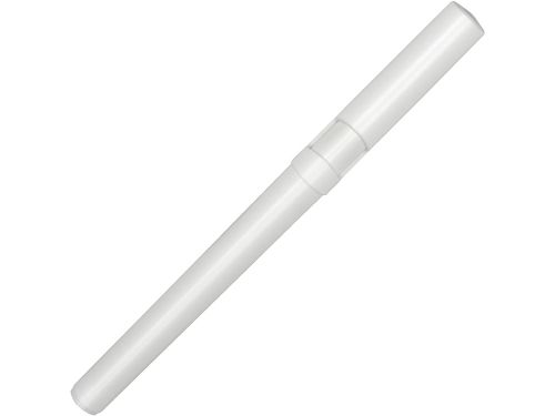 Ручка пластиковая шариковая трехгранная Nook с подставкой для телефона в колпачке, белый