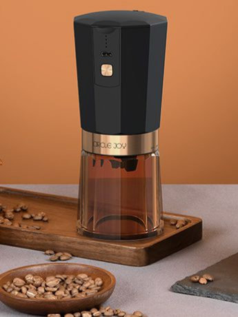 Портативная кофемолка Electric Coffee Grinder, черная с оранжевым