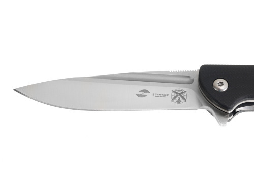 Нож складной Stinger, 106 мм, (серебристый), материал рукояти: сталь D2, стеклотекстолит G10