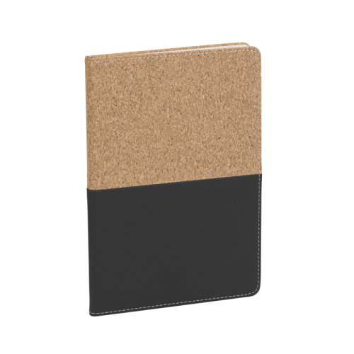 Блокнот "Фьюджи", формат А5, покрытие soft touch+пробка, черный