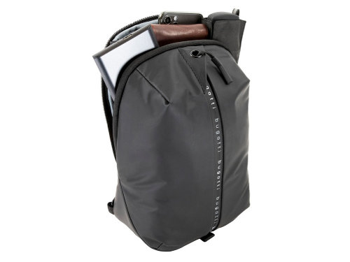 Рюкзак с одним плечевым ремнем BUGATTI Blanc, чёрный, тарпаулин/полиэстер, 18х9х30 см