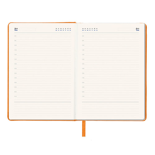 Ежедневник недатированный Pulpy, А5,  оранжевый, кремовый блок, оранжевый срез (оранжевый)