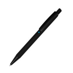 Ручка шариковая ENIGMA, металл, софт-покрытие (тёмно-серый, голубой)