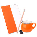 Подарочный набор LAST SUMMER: бизнес-блокнот, кружка, карандаш чернографитный, оранжевый (белый, оранжевый)