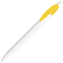 Ручка шариковая X-1 WHITE, белый/желтый непрозрачный клип, пластик (белый, желтый)