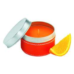 Парфюмированные свечи, апельсин, оранжевый/серебристый