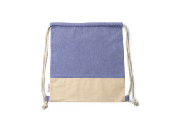 Рюкзак-мешок LUANDA из переработанного хлопка, натуральный/королевский синий