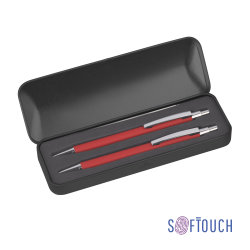 Набор "Ray" (ручка+карандаш), покрытие soft touch, красный