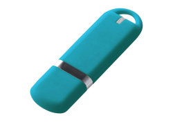 USB-флешка на 16 ГБ с покрытием soft-touch, голубой
