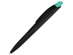 Ручка шариковая пластиковая Stream, черный/бирюзовый