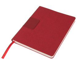 Бизнес-блокнот "Tweedi", 150х180 мм, красный, кремовая бумага, гибкая обложка, в линейку (красный)