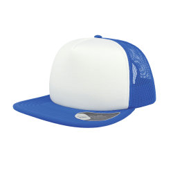 Бейсболка SNAP 90S, 5 клиньев, пластиковая застежка (белый, ярко-синий)