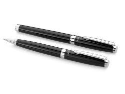 Набор ручек Cherbourg в футляре: ручка шариковая и роллер, черный, черные чернила