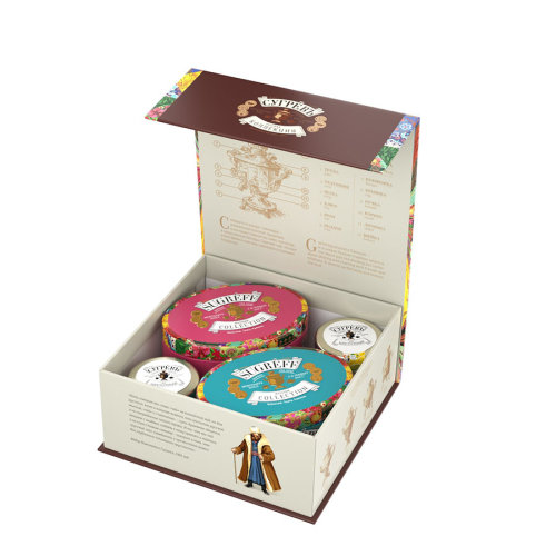 Подарочный набор "Весенний букет" с вареньем и цветочным чаем (разные цвета)
